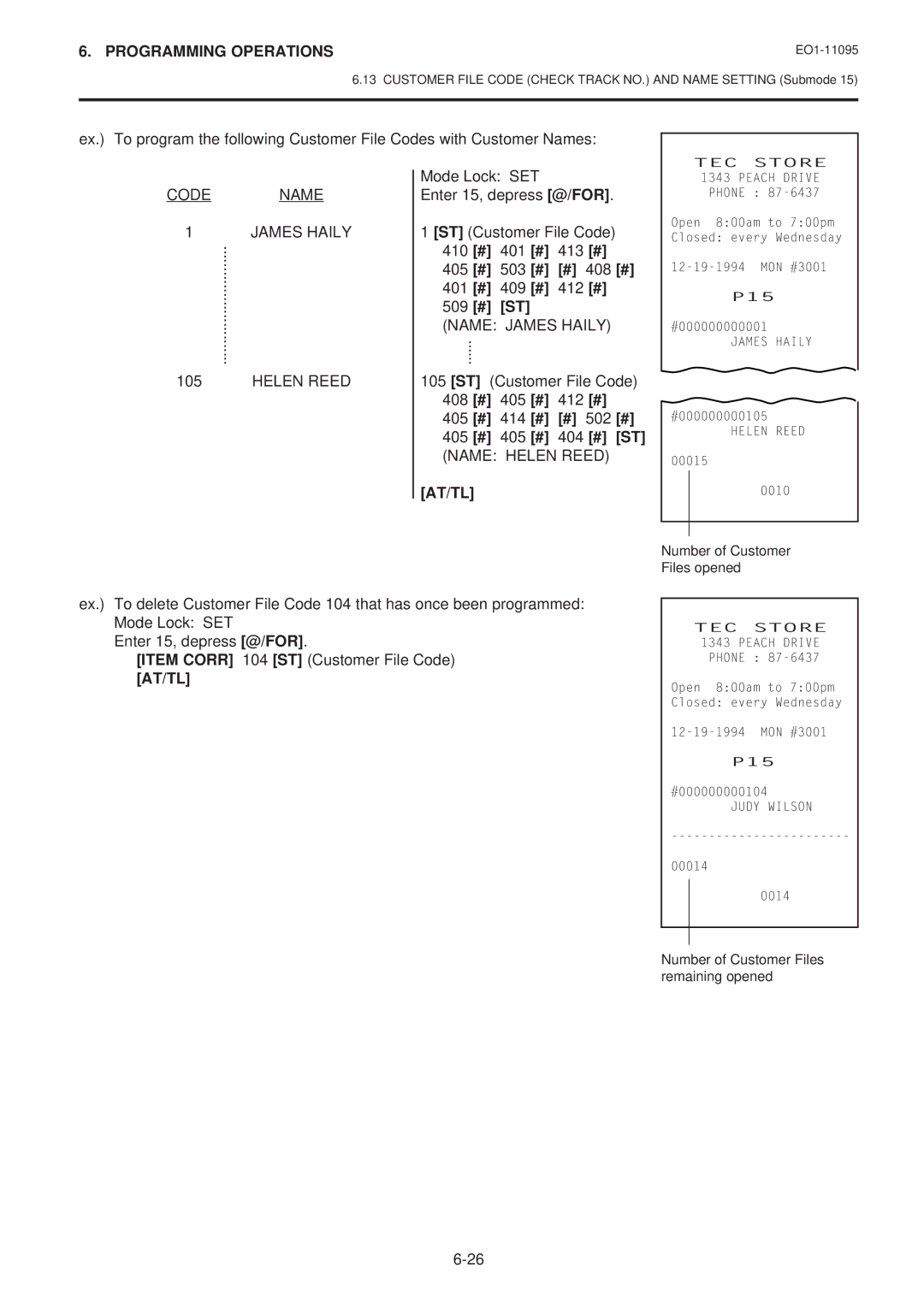 Toshiba EO1-11095, MA-1450 Code Name James Haily Helen Reed, ST Customer File Code 408 # 405 # 412 #, Name Helen Reed 