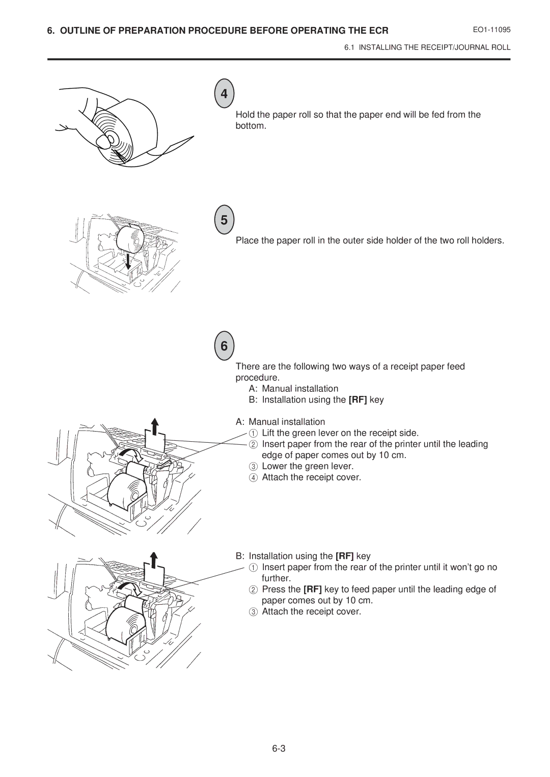 Toshiba EO1-11095, MA-1450-1 SERIES owner manual Outline of Preparation Procedure Before Operating the ECR 