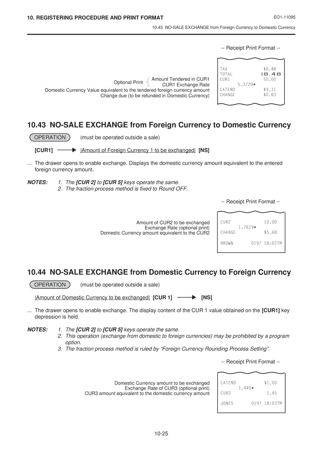 Toshiba MA-1450-1 SERIES, EO1-11095 owner manual NO-SALE Exchange from Foreign Currency to Domestic Currency 