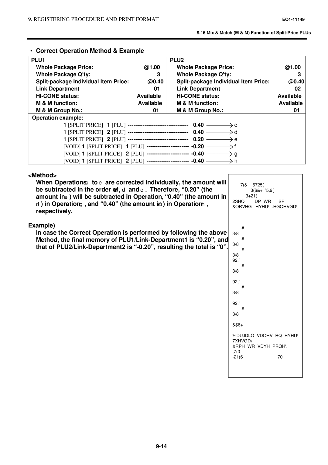 Toshiba MA-1535-2 owner manual ∙ Correct Operation Method & Example, Respectively Example 