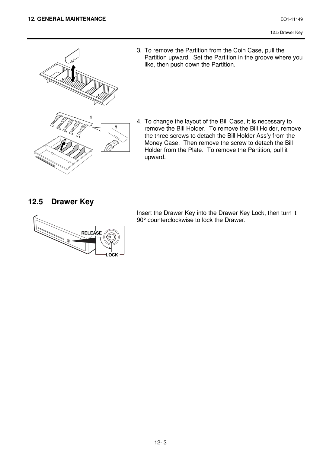 Toshiba MA-1535-2 owner manual Drawer Key 