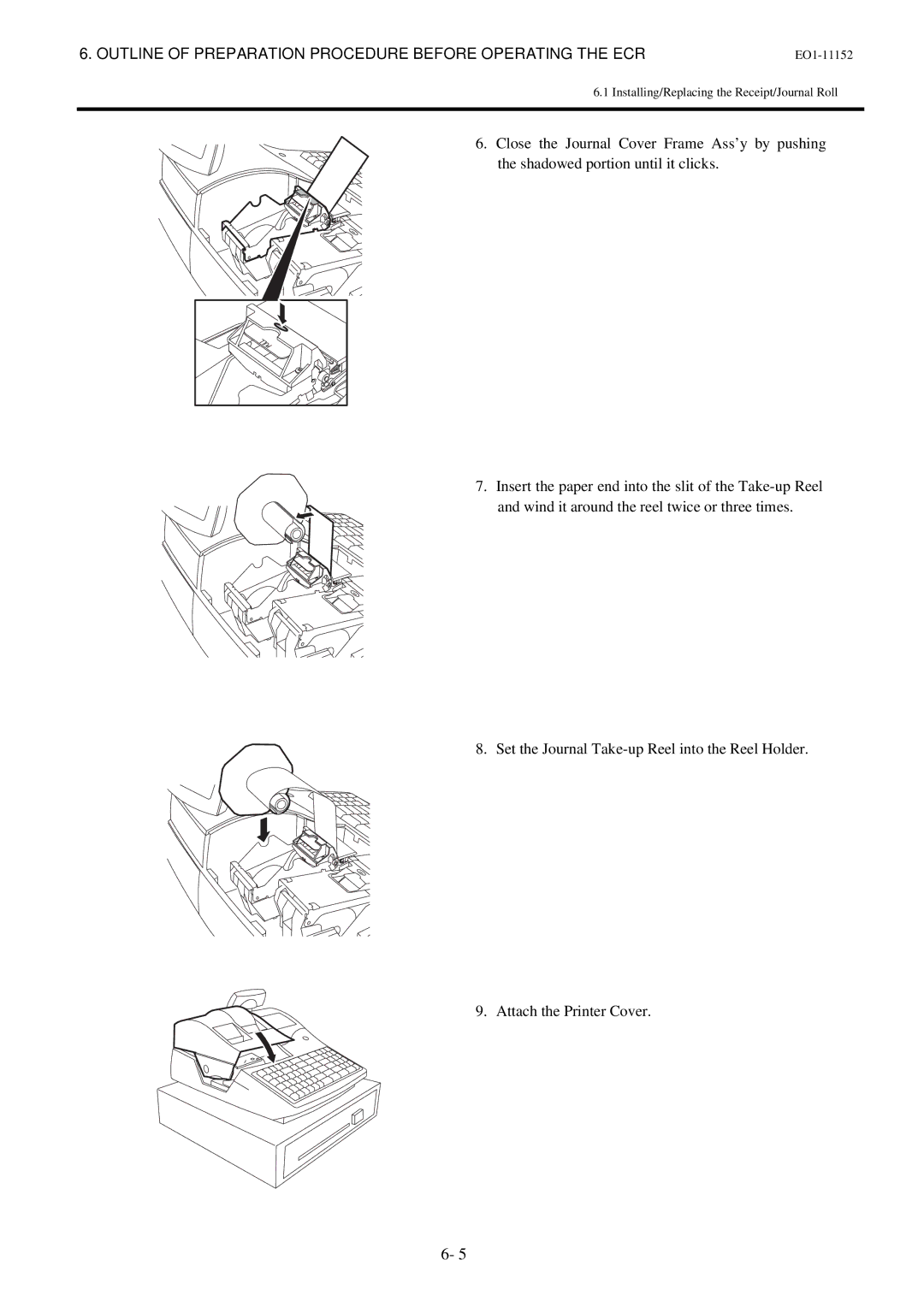 Toshiba MA-1595-1 Series owner manual Outline of Preparation Procedure Before Operating the ECR 