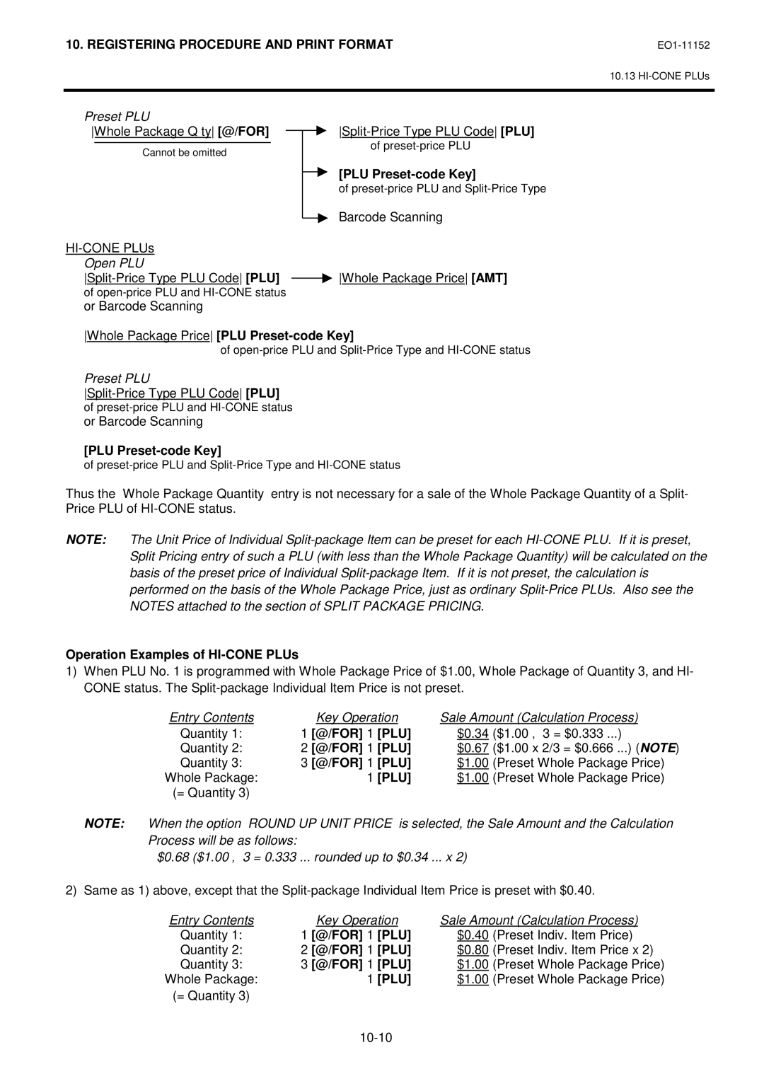 Toshiba MA-1595-1 Series owner manual Operation Examples of HI-CONE PLUs 