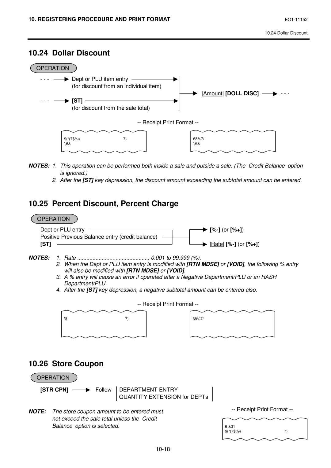 Toshiba MA-1595-1 Series owner manual Dollar Discount, Percent Discount, Percent Charge, Store Coupon 