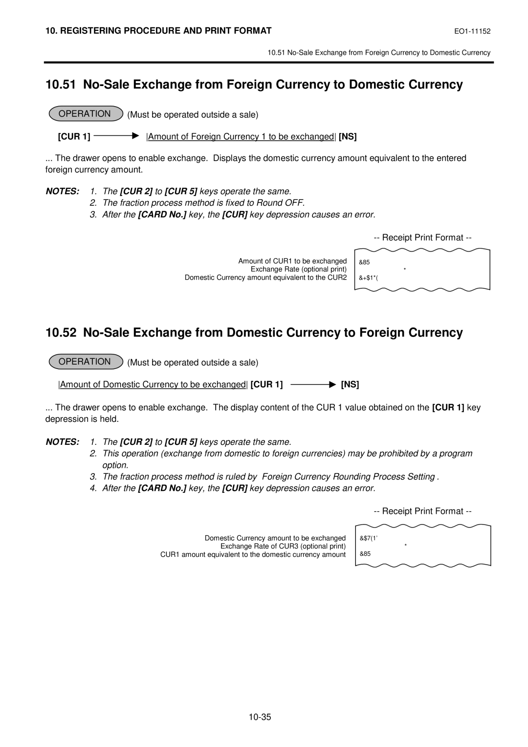 Toshiba MA-1595-1 Series owner manual No-Sale Exchange from Foreign Currency to Domestic Currency 