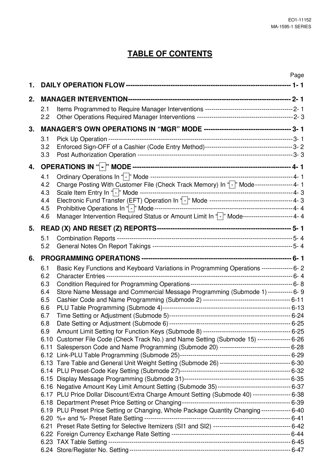 Toshiba MA-1595-1 Series Daily Operation Flow Manager Intervention, Combination Reports General Notes On Report Takings 