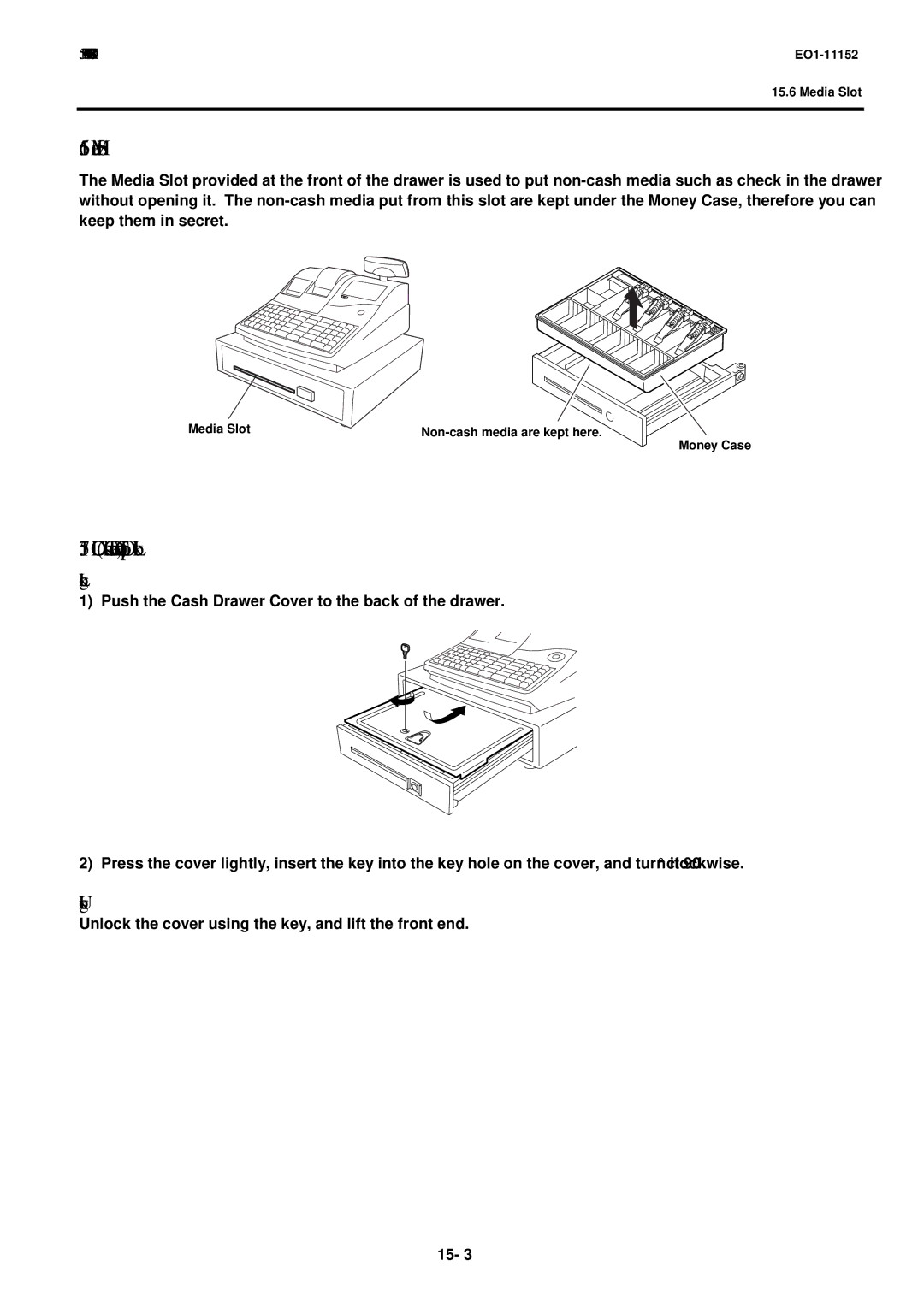 Toshiba MA-1595-1 owner manual Media Slot, CDC Cash Drawer Cover Option Lock, Unlocking, Maintenance Operations 