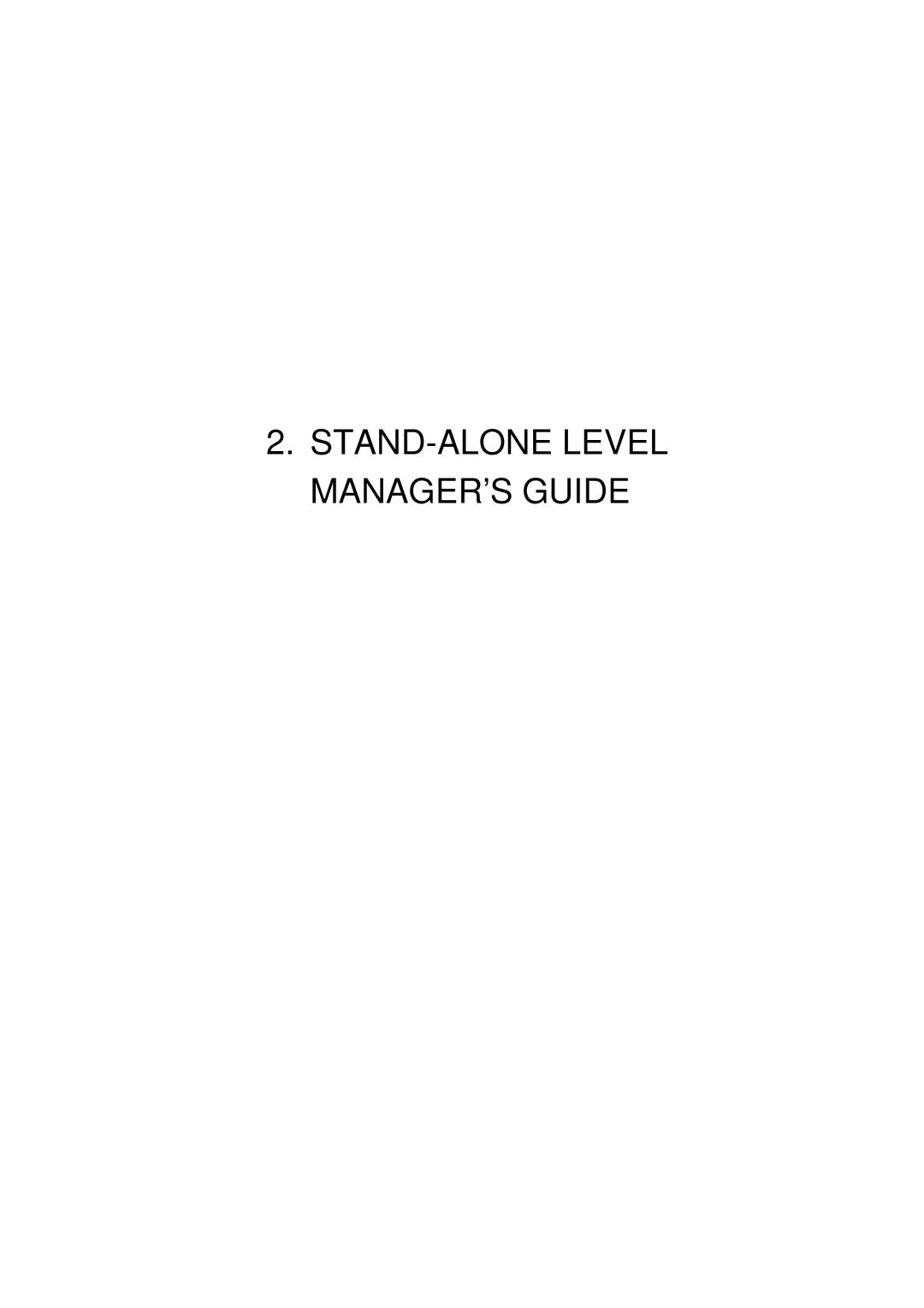 Toshiba MA-1595-1 owner manual STAND-ALONE Level MANAGER’S Guide 