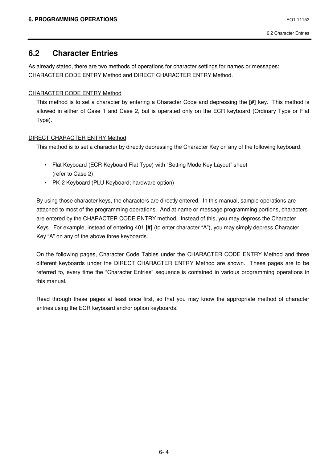 Toshiba MA-1595-1 owner manual Character Entries 