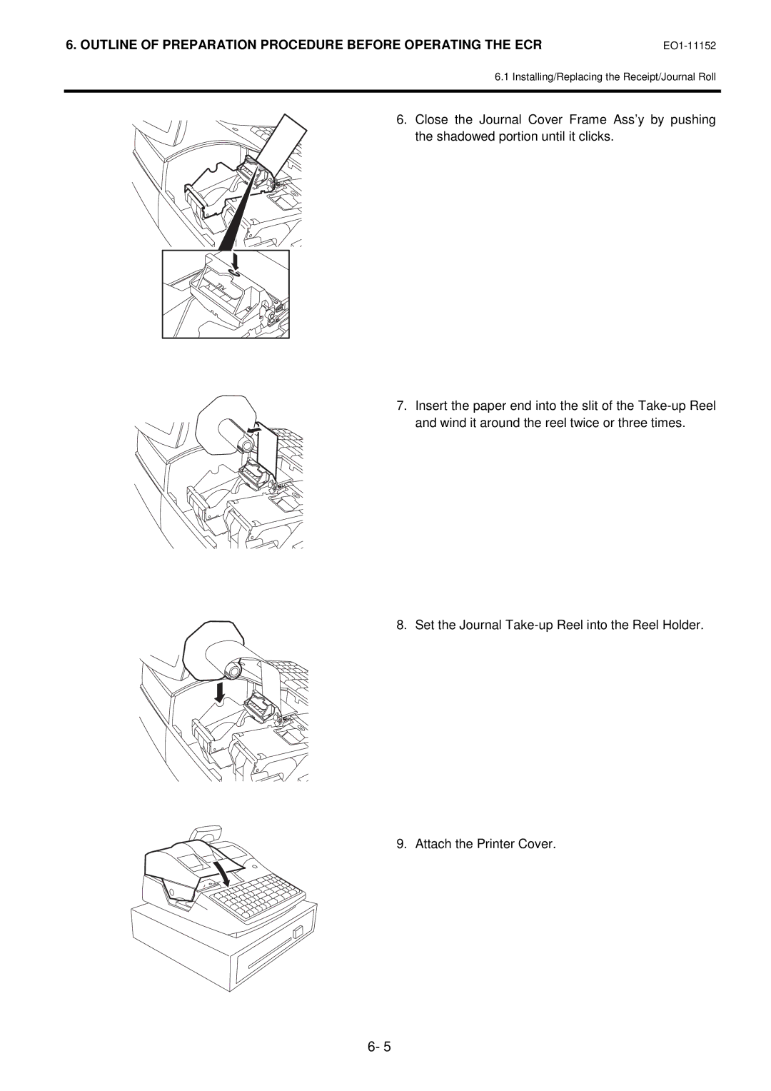 Toshiba MA-1595-1 owner manual Outline of Preparation Procedure Before Operating the ECR 