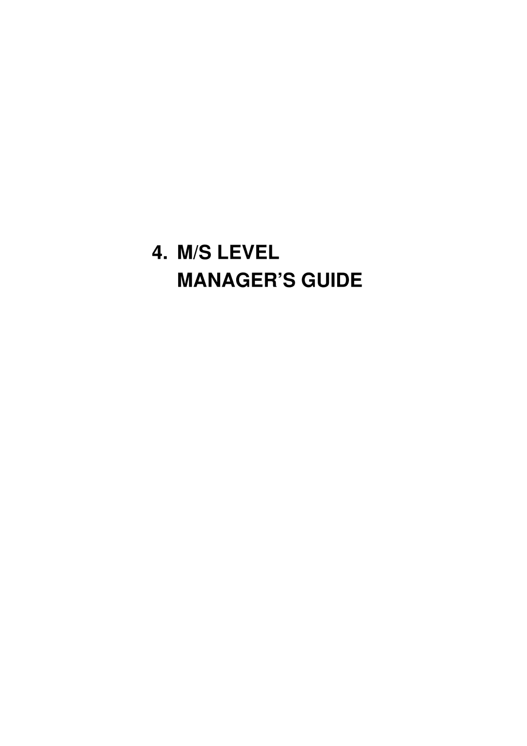 Toshiba MA-1595-1 owner manual S Level MANAGER’S Guide 