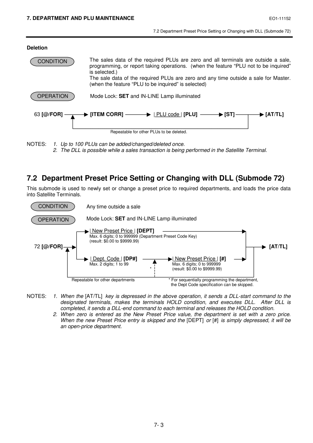 Toshiba MA-1595-1 owner manual Is selected, When the feature PLU to be inquired is selected, 63 @/FOR, 72 @/FOR 