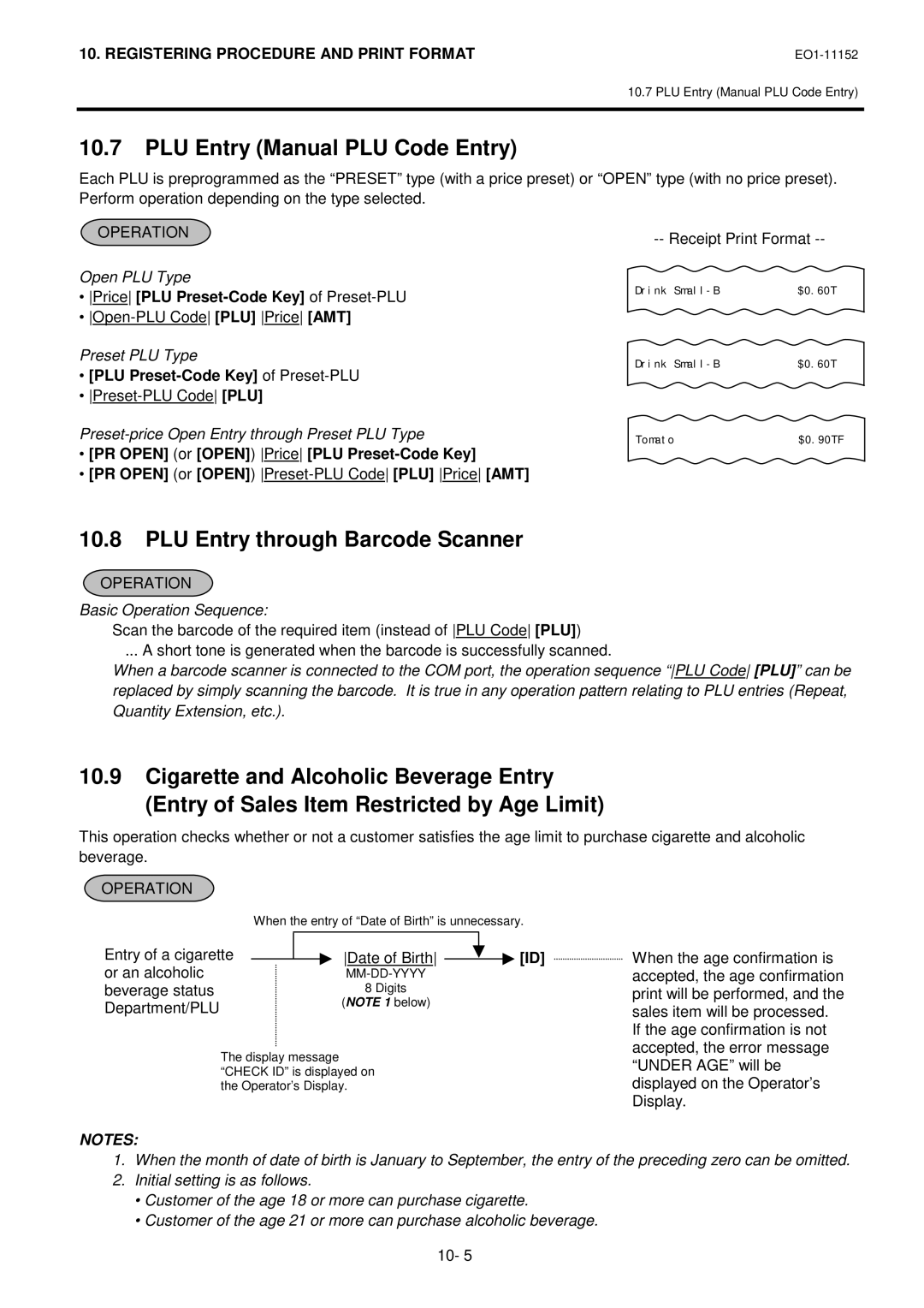 Toshiba MA-1595-1 PLU Entry Manual PLU Code Entry, PLU Entry through Barcode Scanner, PLU Preset-Code Key of Preset-PLU 