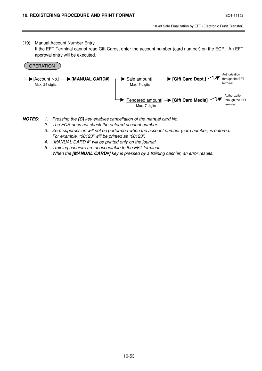 Toshiba MA-1595-1 owner manual Account No, 10-53 