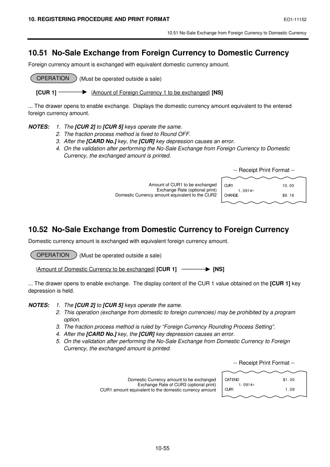 Toshiba MA-1595-1 owner manual No-Sale Exchange from Foreign Currency to Domestic Currency 