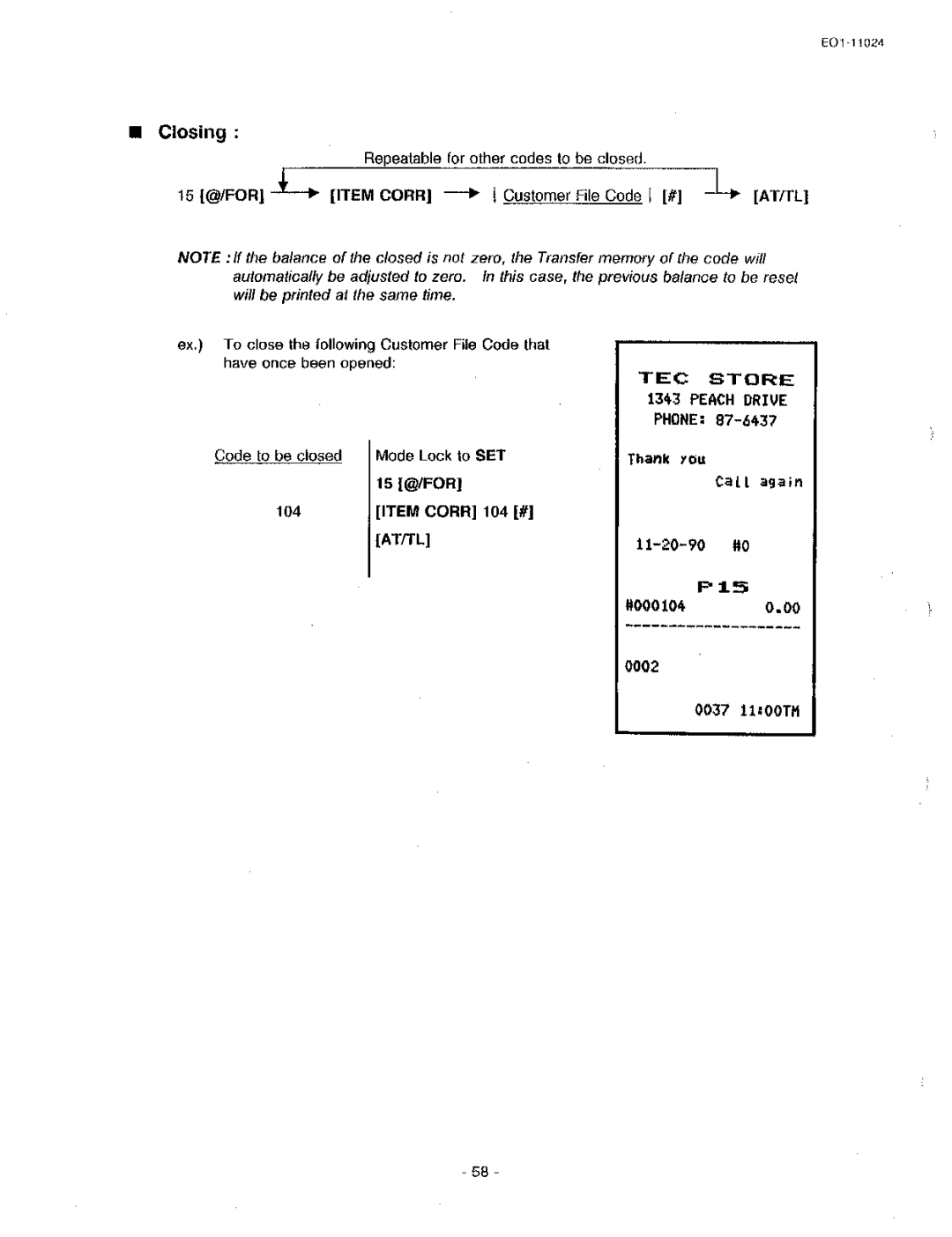 Toshiba EO-11024, MA-1600-100 owner manual 