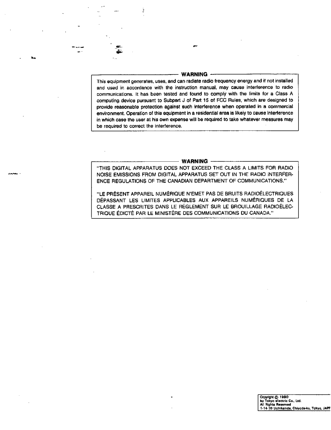 Toshiba EO-11024, MA-1600-100 owner manual 