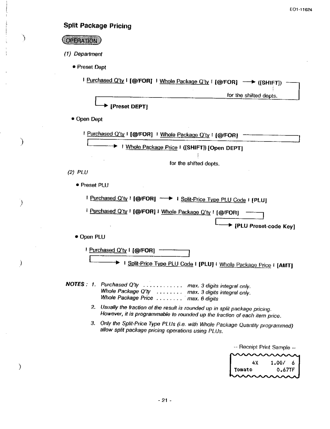 Toshiba MA-1600-100, EO-11024 owner manual 