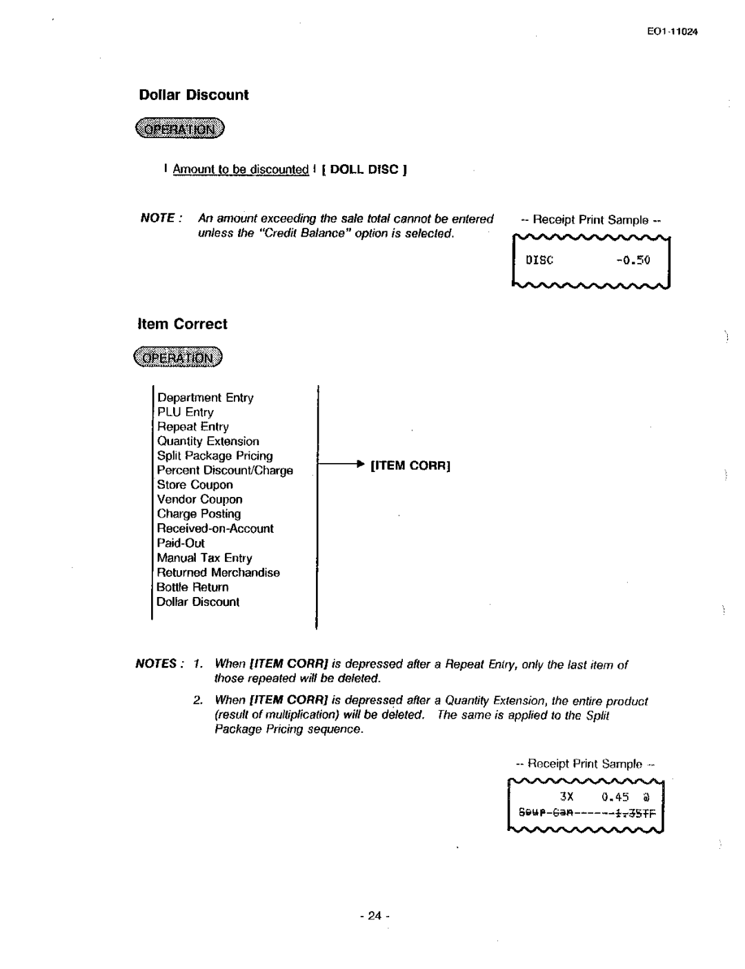 Toshiba MA-1600-100, EO-11024 owner manual 