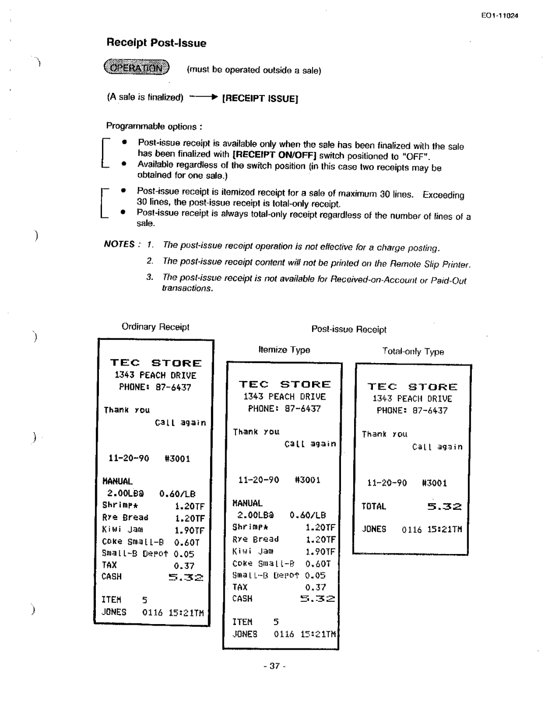 Toshiba MA-1600-100, EO-11024 owner manual 