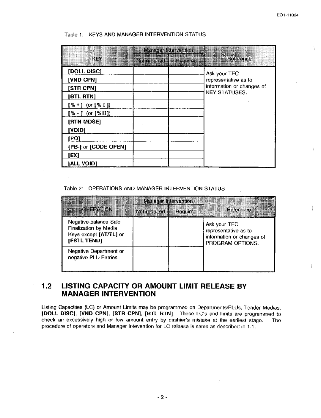 Toshiba MA-1600-100, EO-11024 owner manual 