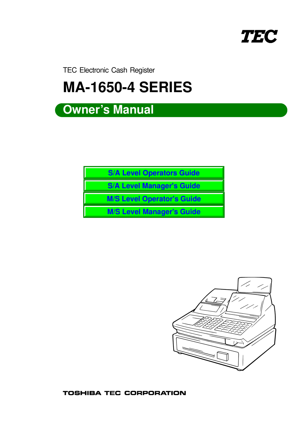 Toshiba owner manual MA-1650-4 Series 