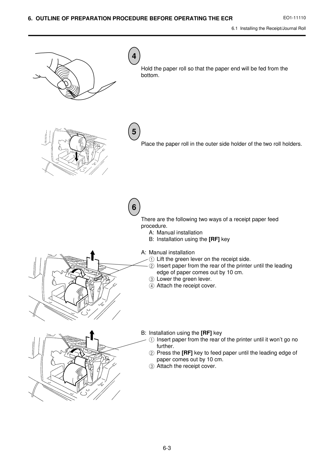 Toshiba MA-1650-4 owner manual Outline of Preparation Procedure Before Operating the ECR 