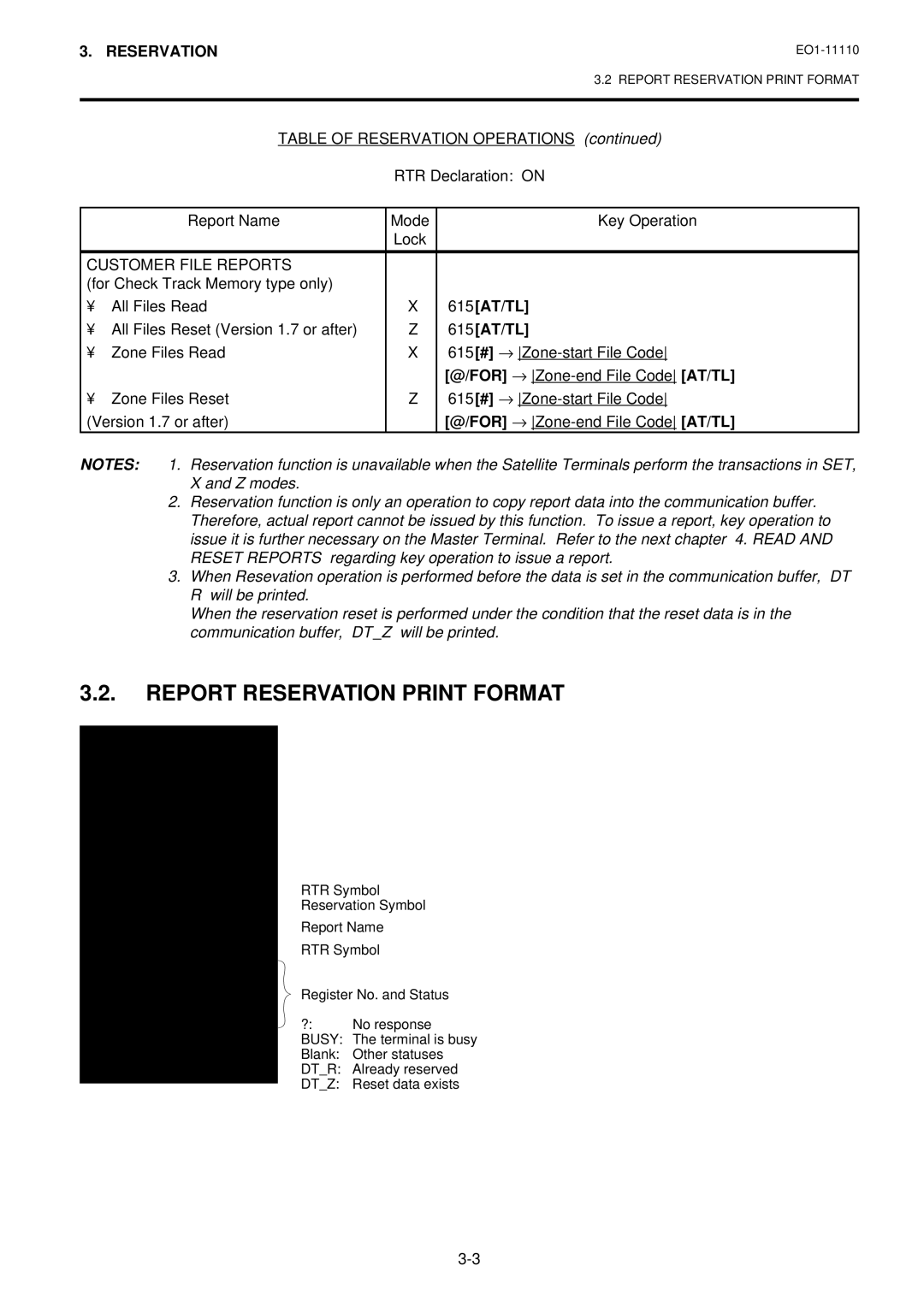 Toshiba MA-1650-4 Report Reservation Print Format, Customer File Reports, All Files Reset Version 1.7 or after 615 