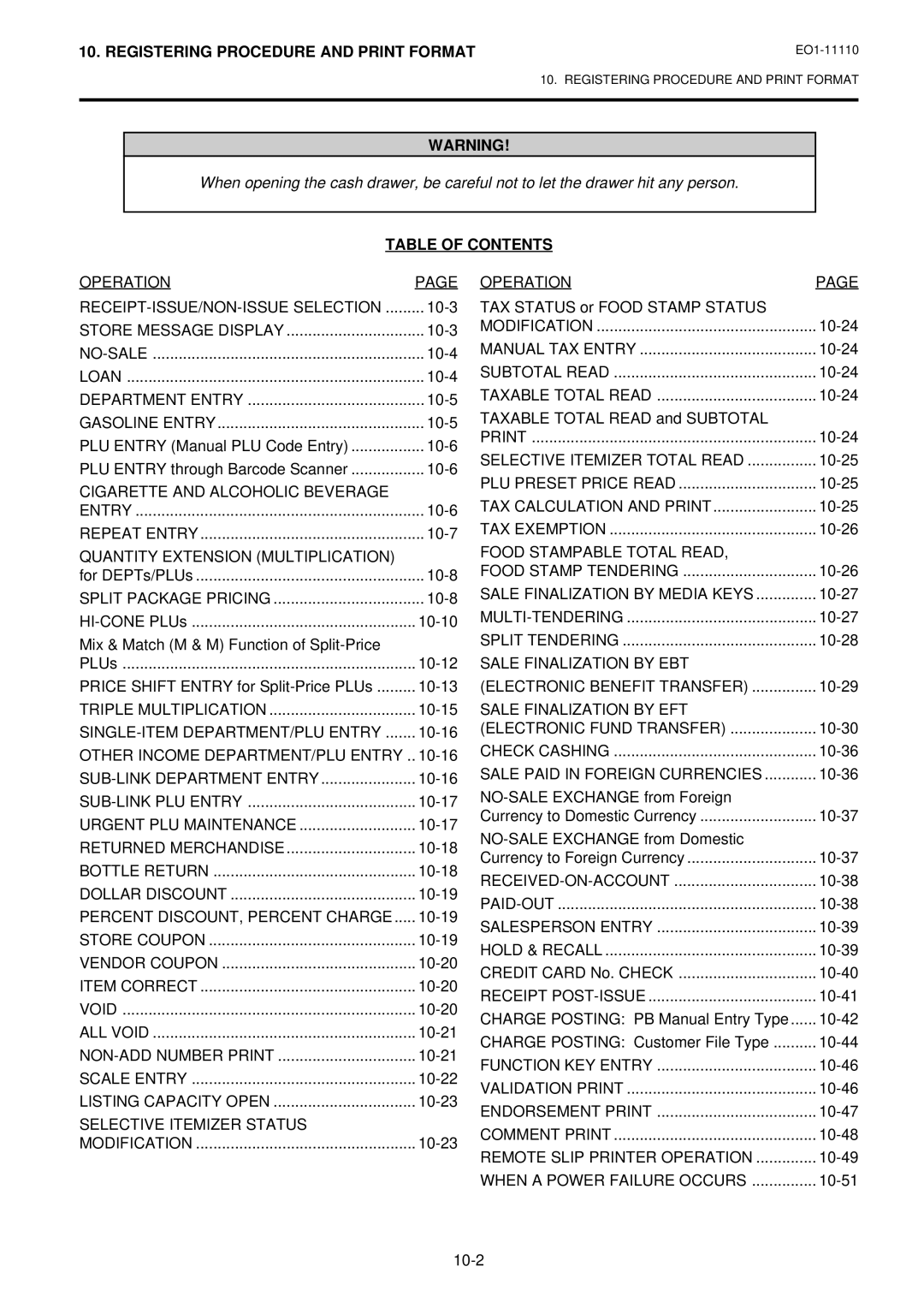 Toshiba MA-1650-4 owner manual Table of Contents 