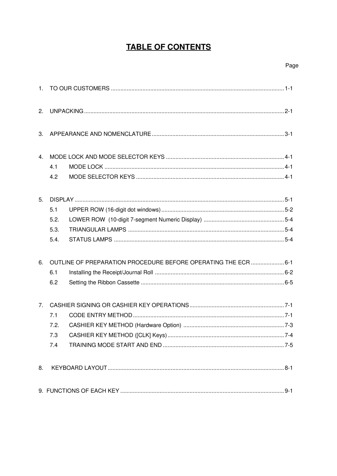 Toshiba MA-1650-4 owner manual Table of Contents 