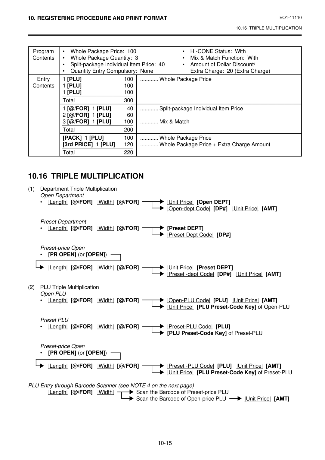 Toshiba MA-1650-4 owner manual Triple Multiplication 