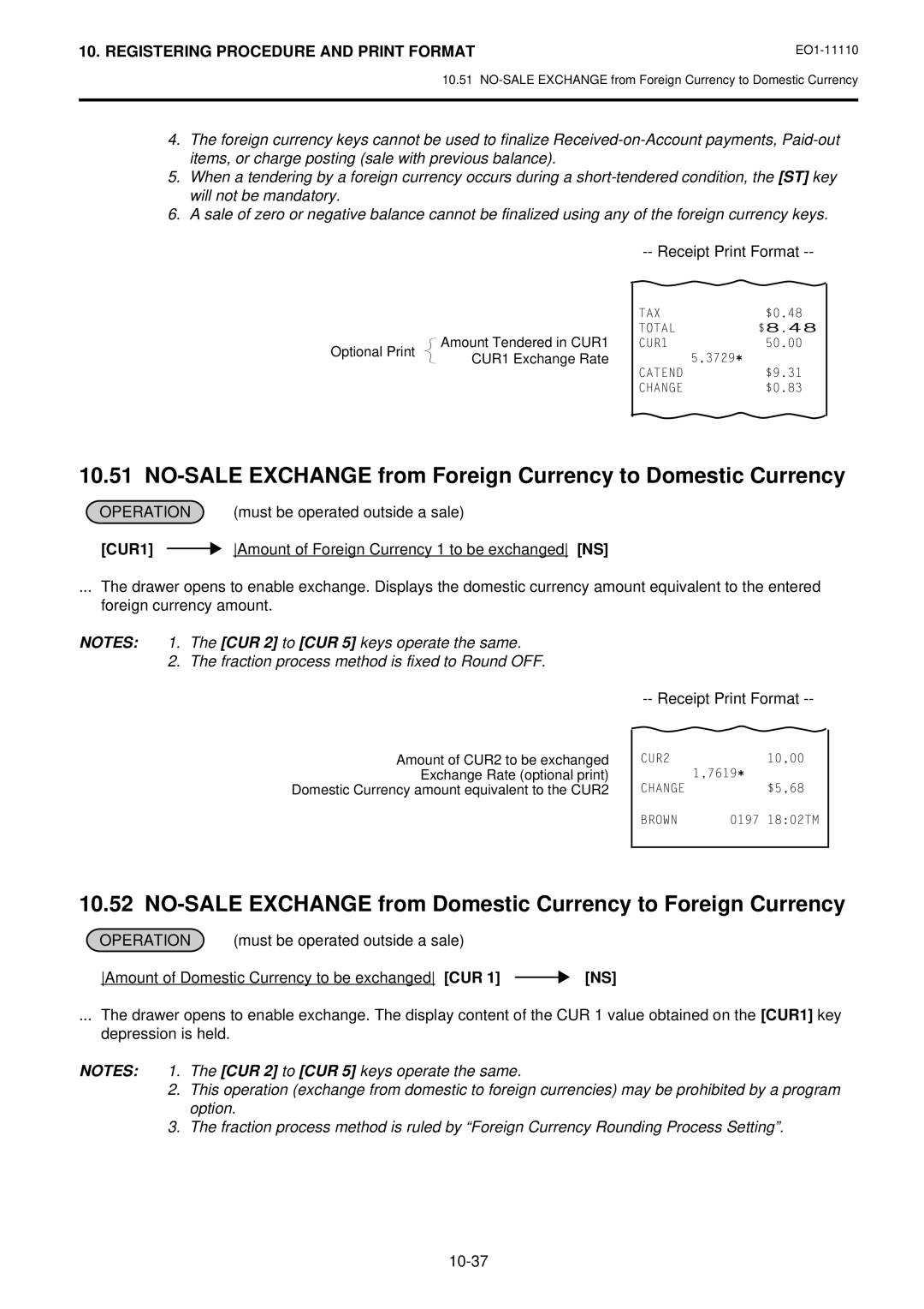 Toshiba MA-1650-4 owner manual NO-SALE Exchange from Foreign Currency to Domestic Currency 