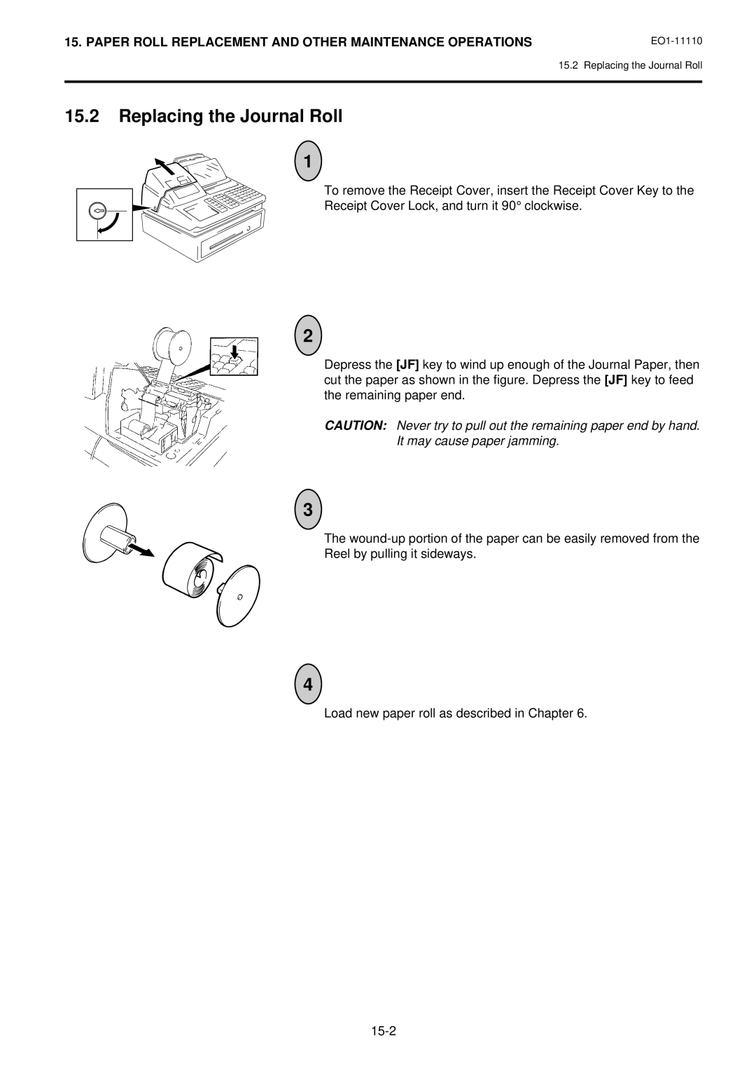 Toshiba MA-1650-4 owner manual Replacing the Journal Roll 