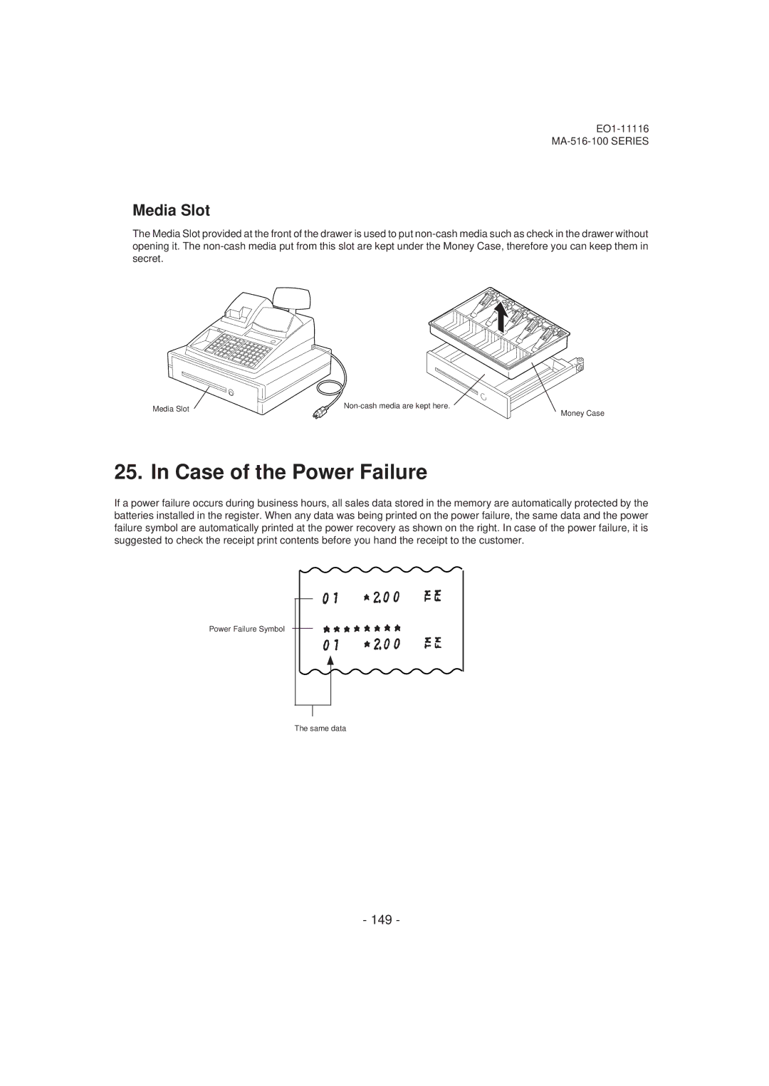 Toshiba MA-516-100 owner manual Case of the Power Failure, Media Slot, 149 