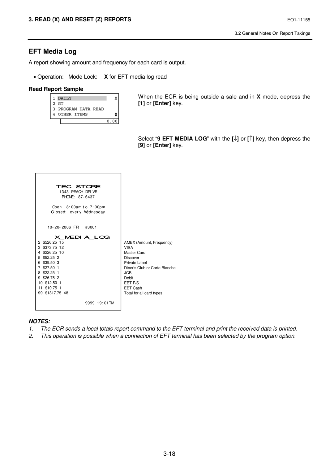 Toshiba MA-600-1 owner manual EFT Media Log, Xmedialog 