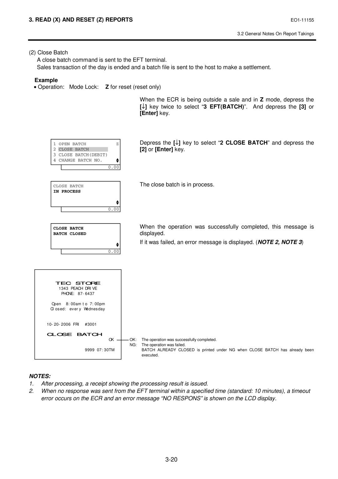 Toshiba MA-600-1 owner manual Read X and Reset Z Reports 