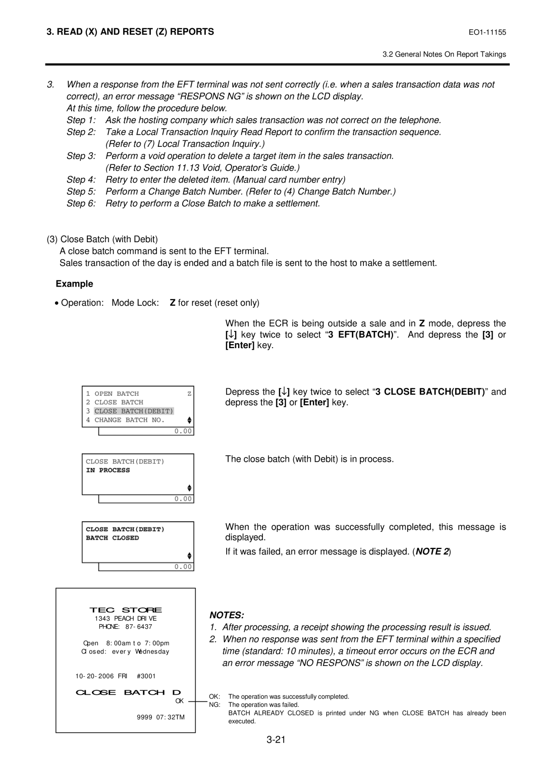 Toshiba MA-600-1 owner manual Time standard 10 minutes, a timeout error occurs on the ECR 