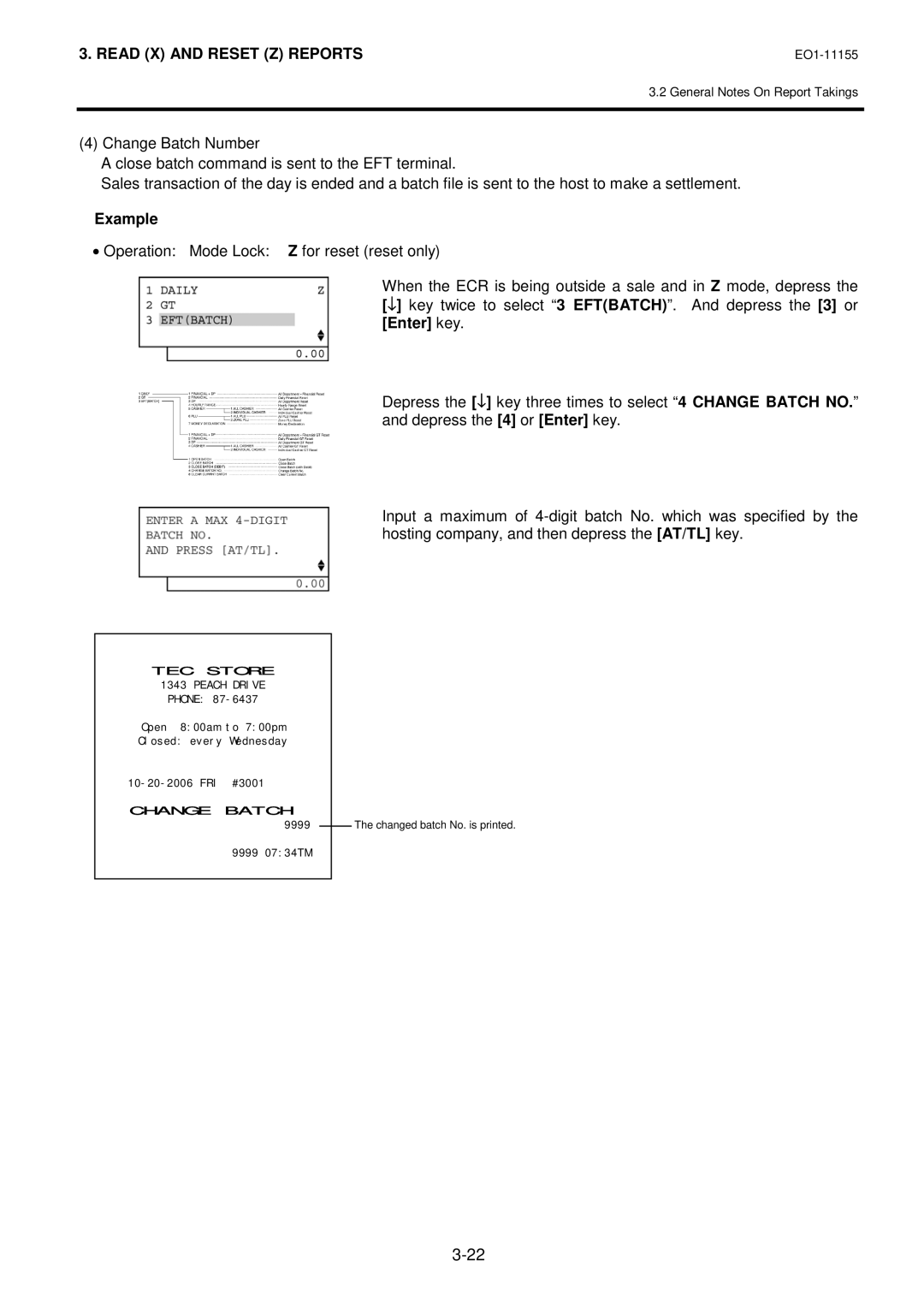 Toshiba MA-600-1 owner manual Change Batch 