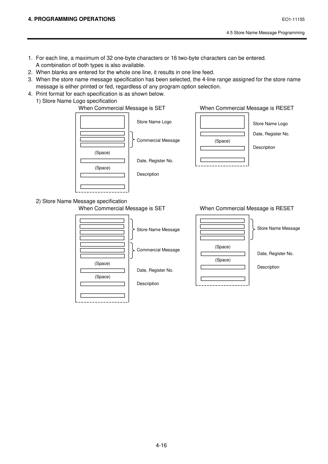 Toshiba MA-600-1 owner manual When Commercial Message is Reset 