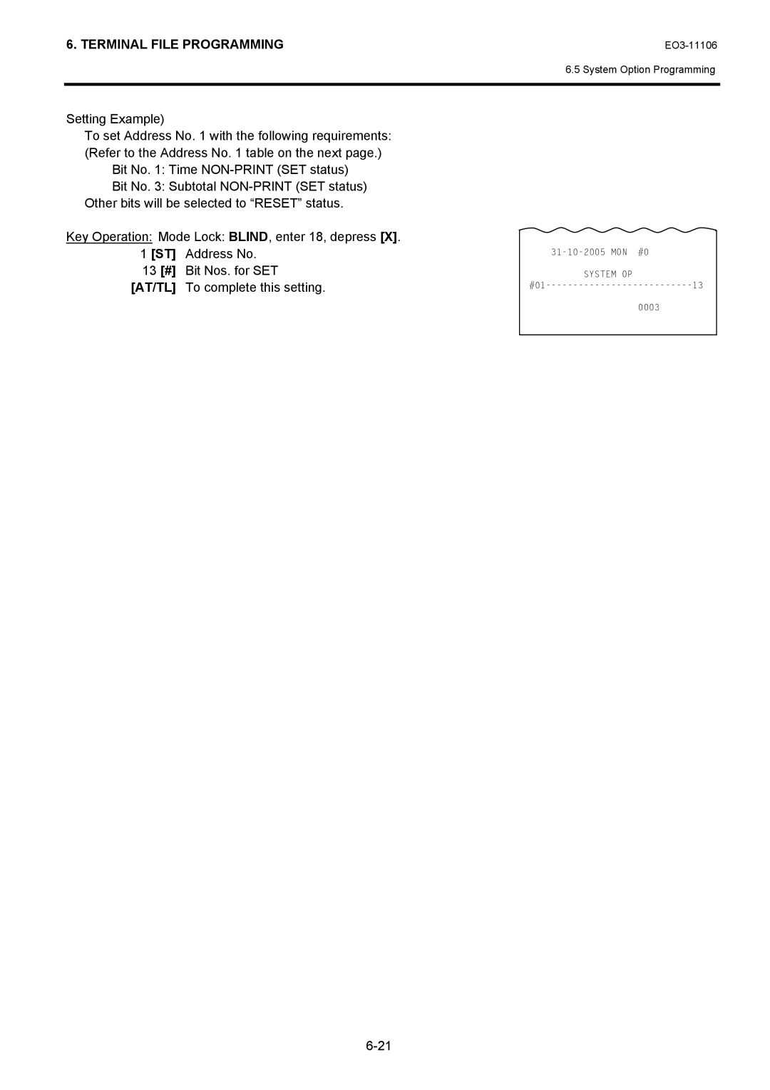 Toshiba MA-600 manual System OP 