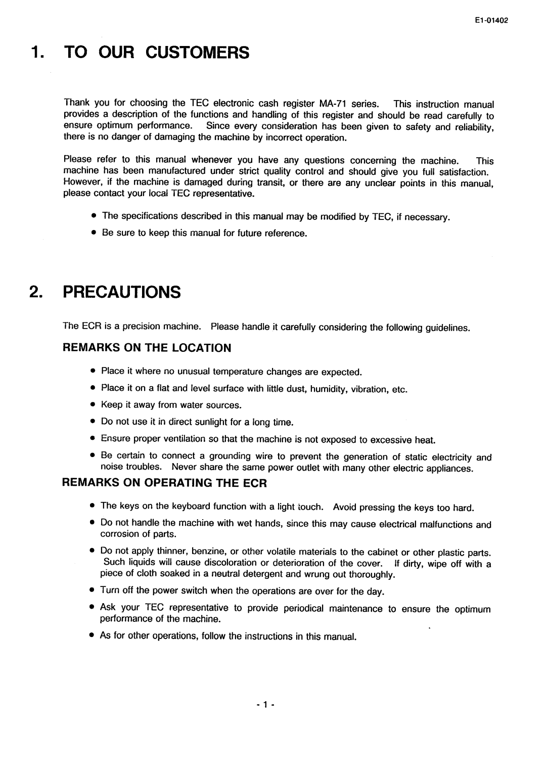 Toshiba MA-71 manual 