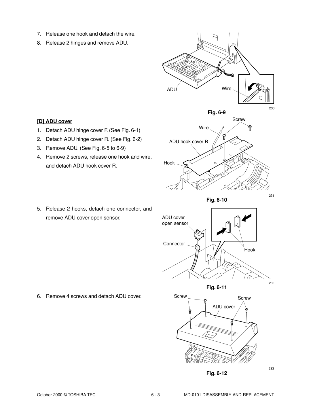 Toshiba MD-0101 manual ADU cover 