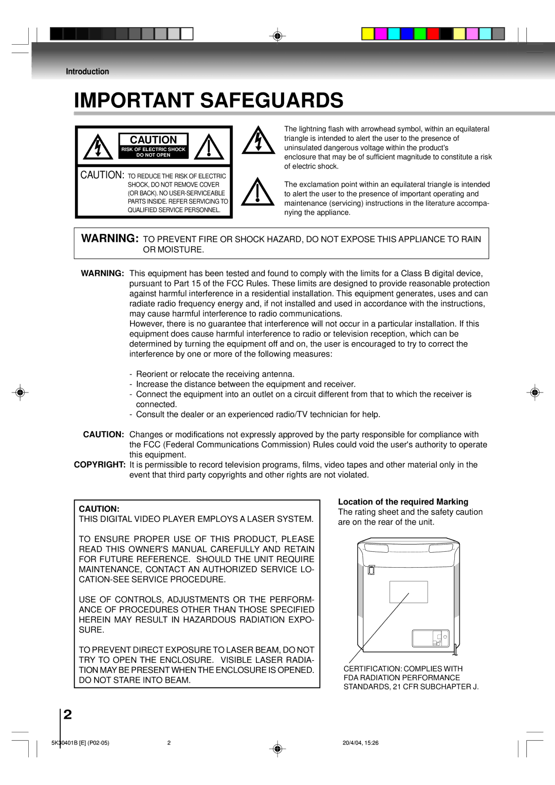 Toshiba MD13P1 owner manual Important Safeguards, Introduction 