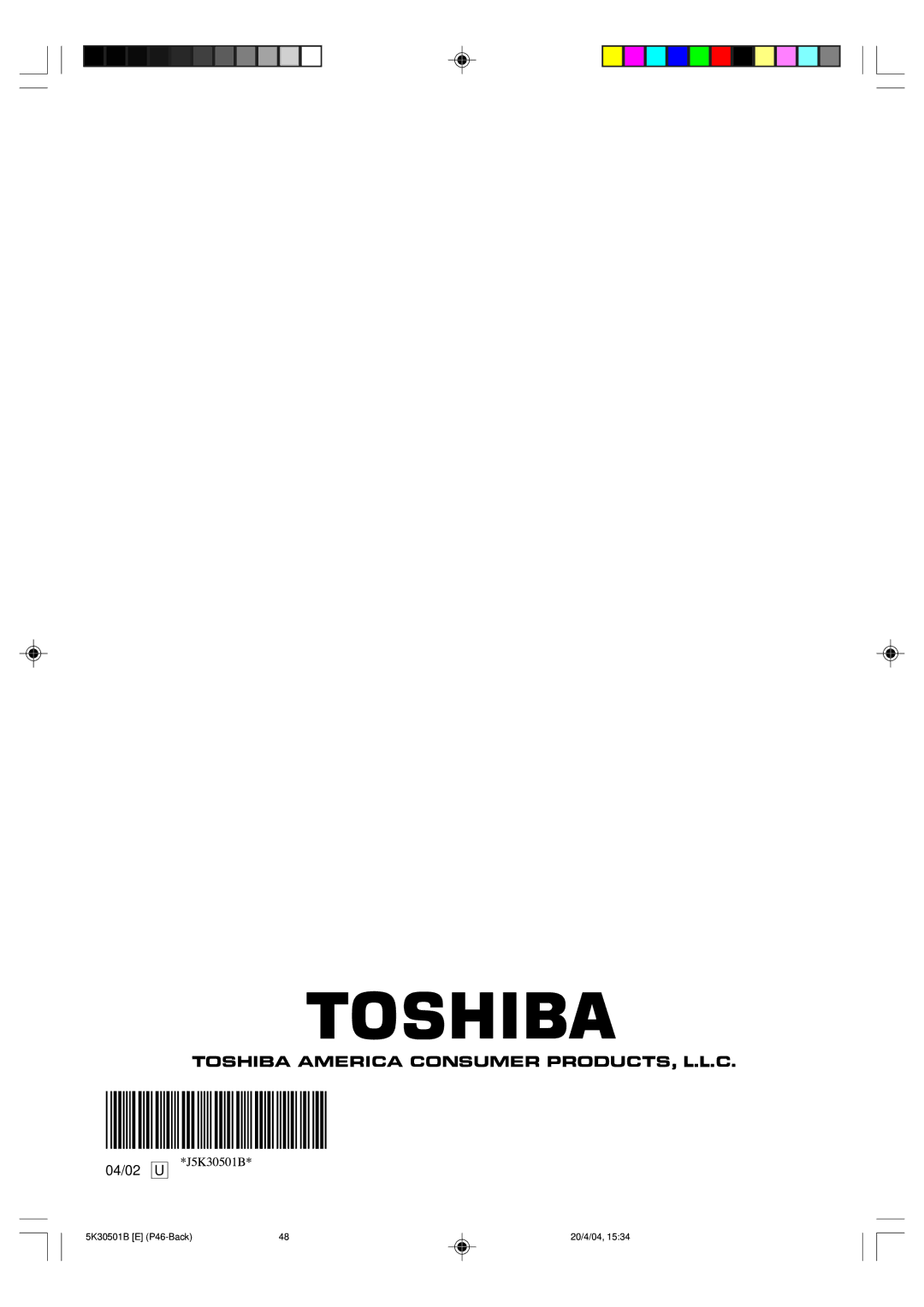 Toshiba MD13P3 owner manual 04/02 U 