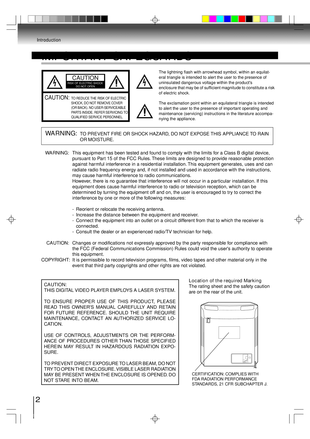 Toshiba MD13Q11 owner manual Important Safeguards, Introduction 