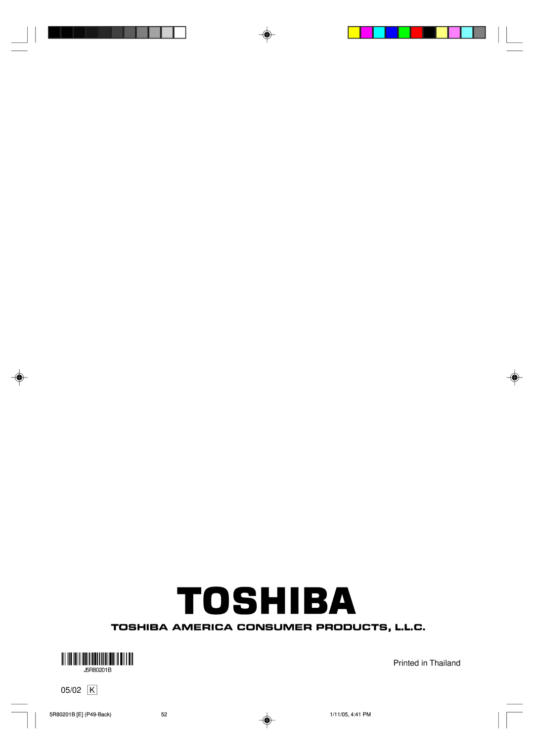 Toshiba MD13Q11 owner manual 05/02 K 