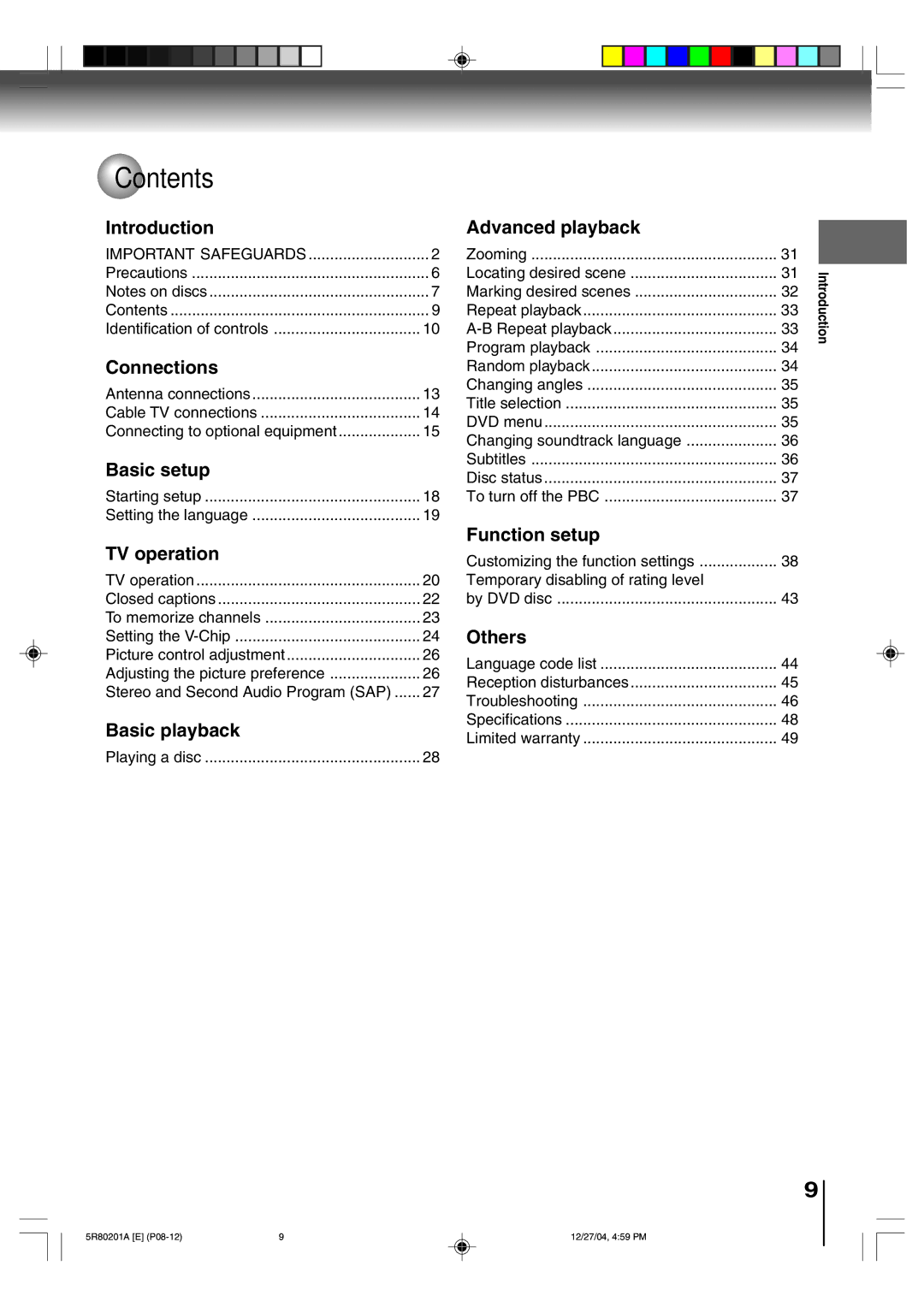 Toshiba MD13Q11 owner manual Contents 