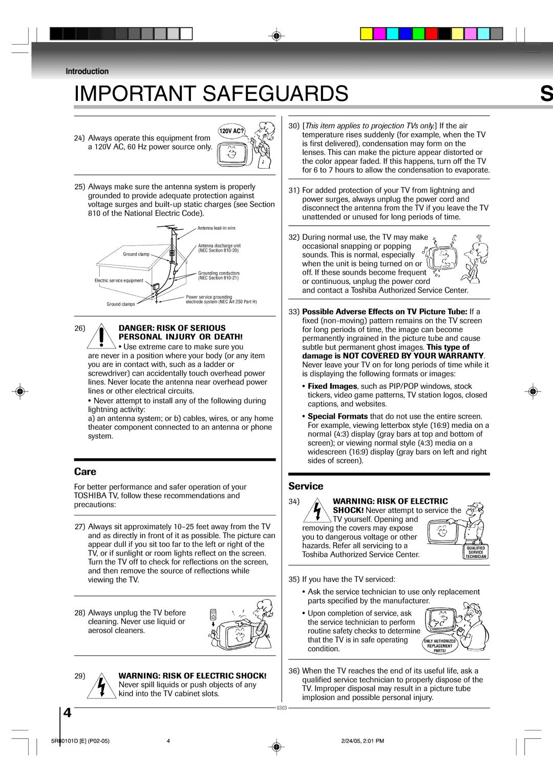 Toshiba MD13Q41, MD20Q41 owner manual Important Safeguards 