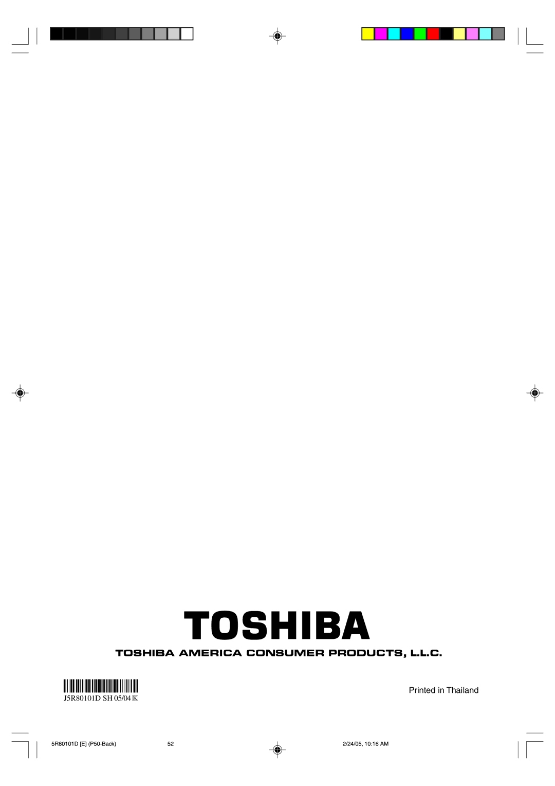 Toshiba MD13Q41, MD20Q41 owner manual J5R80101D SH 05/04 K 