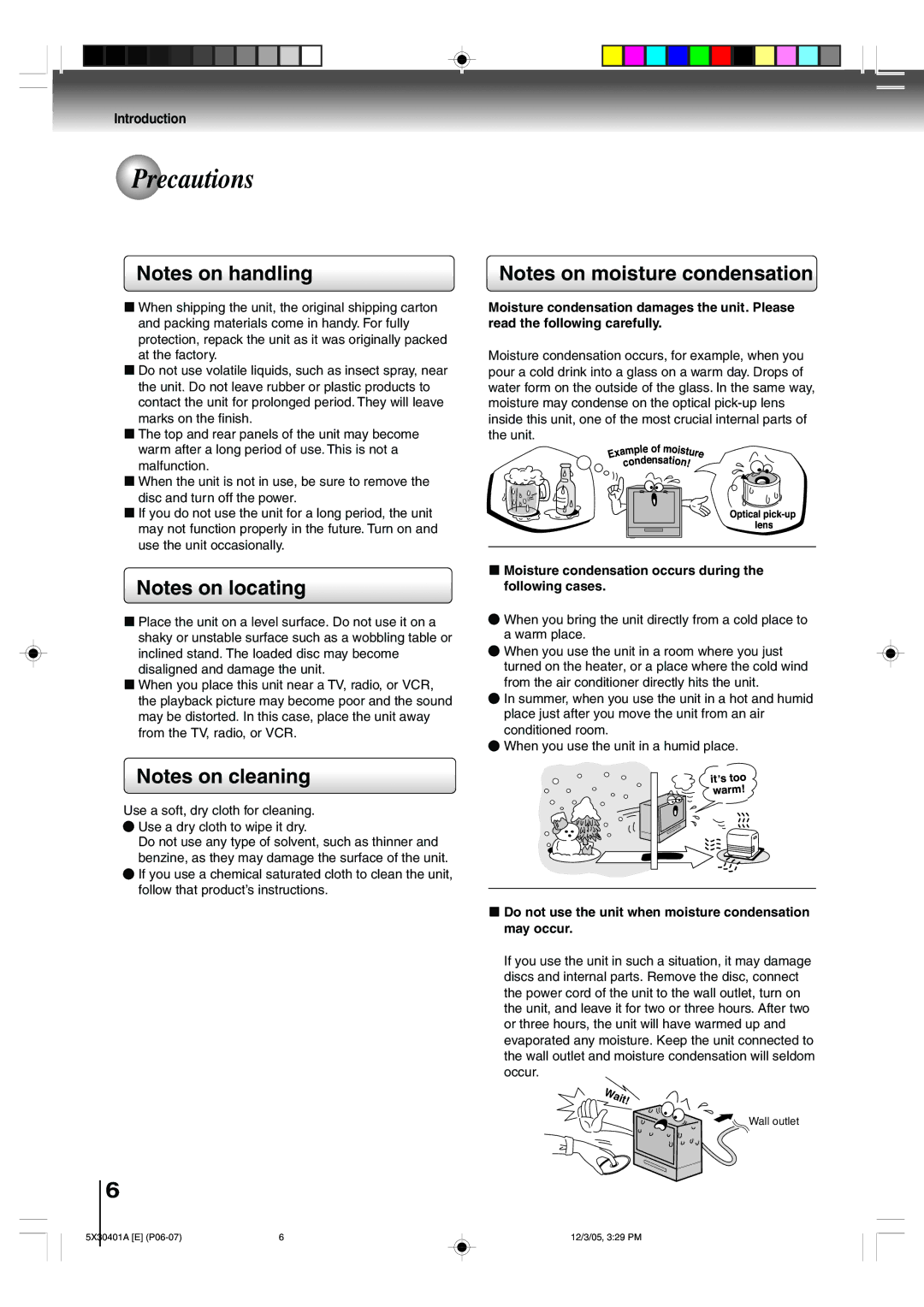 Toshiba MD13Q42, MD20Q42 owner manual Precautions, Unit 